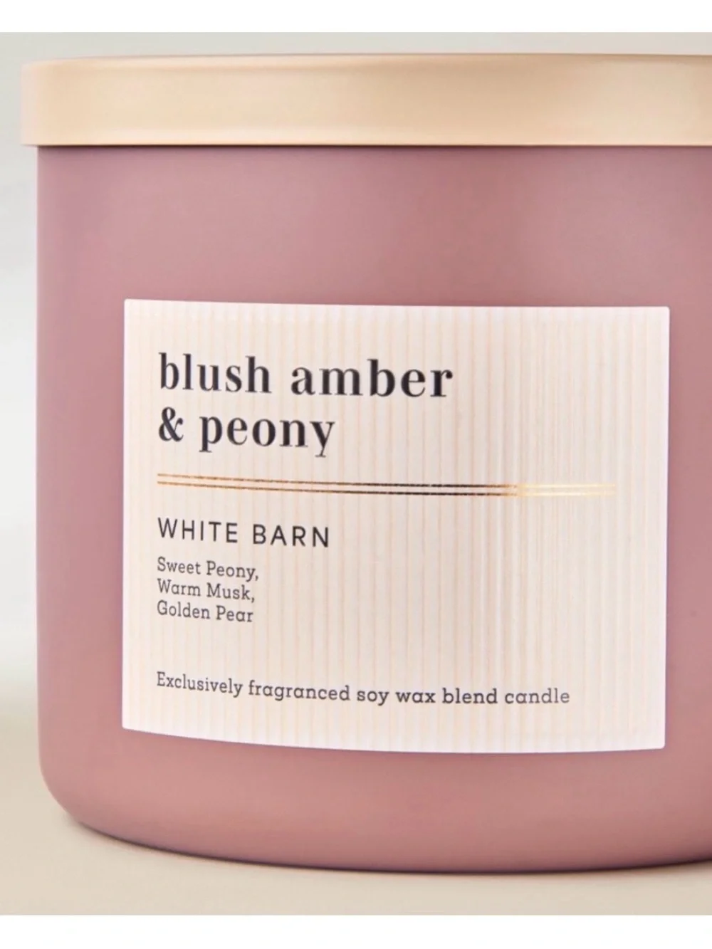 NEW! White Barn Blush Amber & Peony 3-Wick Candle w Decorative Metal Lid - Picture 2 of 6